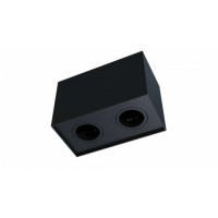 Spot aplicat KALA 2xGU10 max 10W 175x123 patrat negru