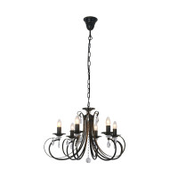 Lustră NOVIA RLD94217-6B, 6xE14, 40W, metal, neagră, ZUMALINE