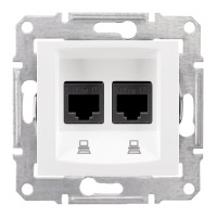 Priză dublă RJ45 Cat 6 UTP, alb, Sedna, Schneider Electric