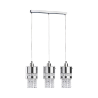 Chandelier BRUNO 3xE27 Max 60W silver + glass ALFA