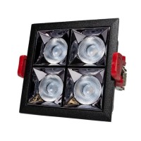 Spot 4 LED int. 8W 220V 4500K 640Lm 92*92*49mm negru ELMOS