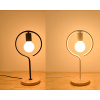 Lampa de masa JH-568 D15xH40cm, E27/1, Metal+ Wood,White LuminaLED