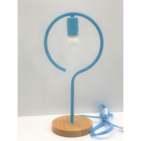 Lampa de masa JH-568 D15xH40cm, E27/1, Metal+ Wood,Blue LuminaLED