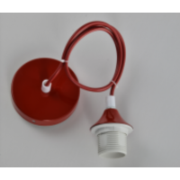 Suspensie JH-161 D6xH3x1m E27/1, Metal PVC Wire, Red LuminaLED