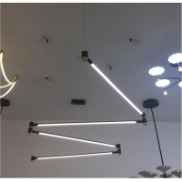 Lustra LED FS-059-D4-A,56W,3000K, Metal Acryl,Blk+Gold,