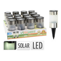 Felinar pe baterie solara Cilindru D6cm, H24cm, inox