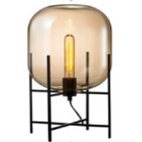 Lampa de masa  JH-858,D26xH45cm,E27x1,Metal+Glass,Smoke/Amber  LuminaLed