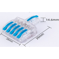Conector cablu T-115 transp+albastru (100buc) TOPKAB