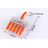 Conector cablu T-115 transp+orange (100buc) TOPKAB