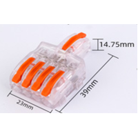 Conector cablu T-114 transp+orange (100buc) TOPKAB