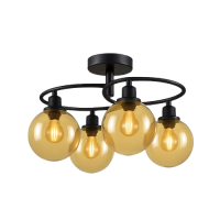 LED Chandelier FS-076-D8, Ø890×1.2 m, 116W, 3000K, brushed gold, LuminaLED