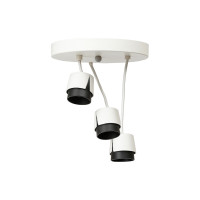 Chandelier 3xGX53, round, 100×66 mm, white + black, LuminaLED