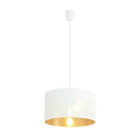 Pendant light ASTON 1xE27 white + gold EMIBIG