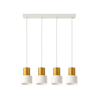 Chandelier 4xGU10, L590×H2000 mm, IP20, white+gold, LUMINALED