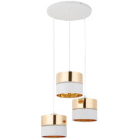 Chandelier 3xGU10, D220xH1500 mm, IP20, white + gold, LuminaLED