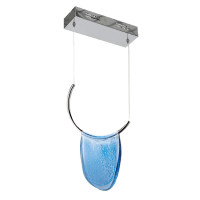 Lustră LED JH-812 D30x53cm, 3W, metal-sticlă, albastră LuminaLED