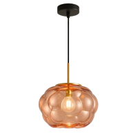 Pendant chandelier JH-777 D26 cm, E27x1, glass, rose gold