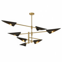 Chandelier JH-386 L150xH45cm, E27/8, metal, black+white