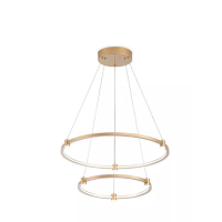 Lustra LED FS-221-D2 44W 3000K Negru+Auriu deschis LuminaLED