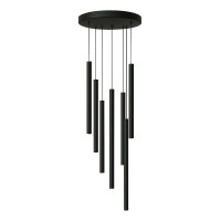 Chandelier 7xG9, D300×H1200 mm, IP20, black, LUMINALED