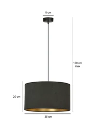 Suspensie HILDE 1XE27 negru+aur EMIBIG 3