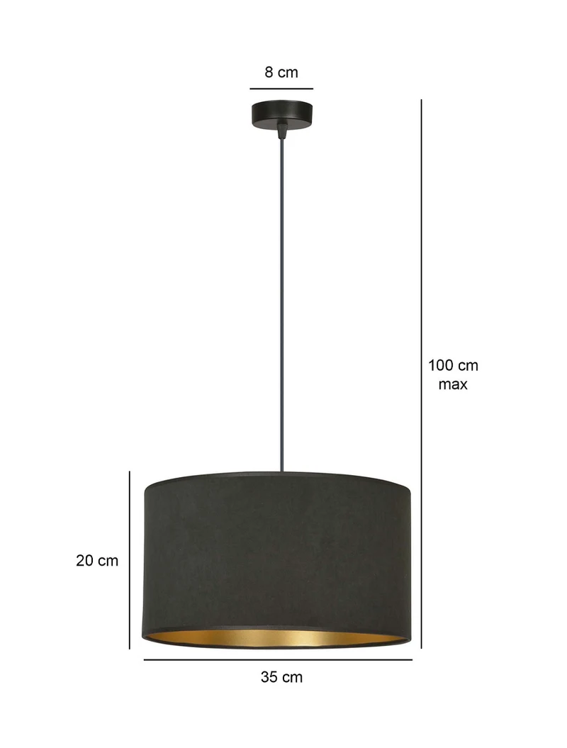 Suspensie HILDE 1XE27 negru+aur EMIBIG 3