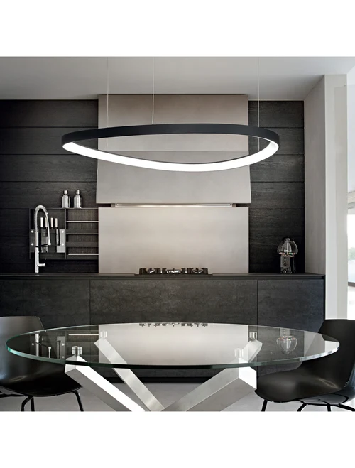 Lustră Led GEMINI 47W 5100Lm 3000K D610 neagră Ideal lux
