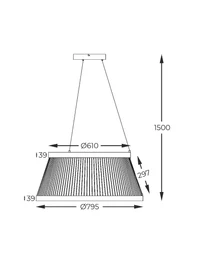 Suspensie LED MD3328-2M-3BT BALU 57W 6700LM 3000-6000K neagră ZUMALINE 5