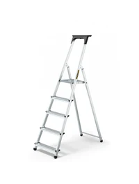 Алюминиевая складная лестница с платформой 5+1 ступеней, макс. 125 кг, 2.97 м
