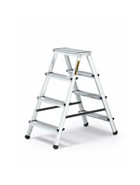 Алюминиевая двухсторонняя лестница 2х4 ступени, макс. 125 кг, 2.41 м