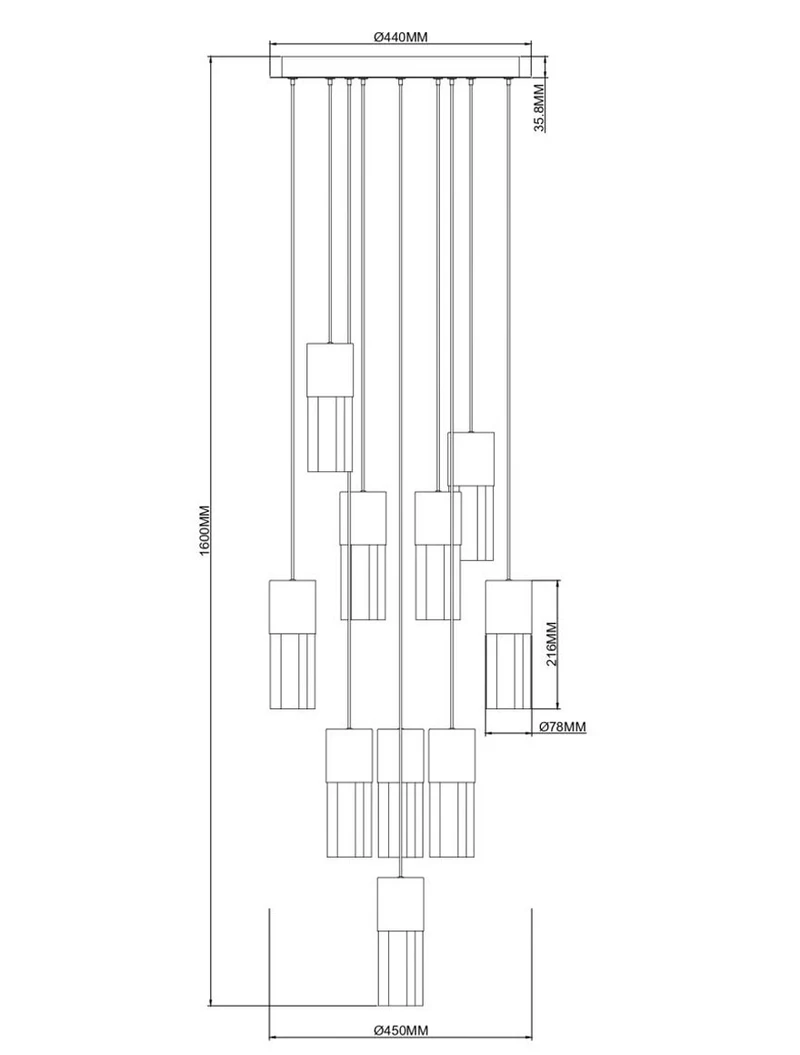 Lustră LED DU31909A IGGLY 50W 3000K ZUMALINE 3