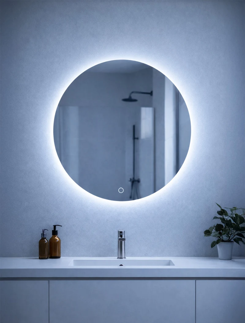 Светодиодный зеркало D80cm сенсорный анти-запотевание димируемый LuminaLED 2