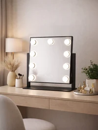 Oglindă de masă LED 25*37cm 9x1W neagră LuminaLED 2