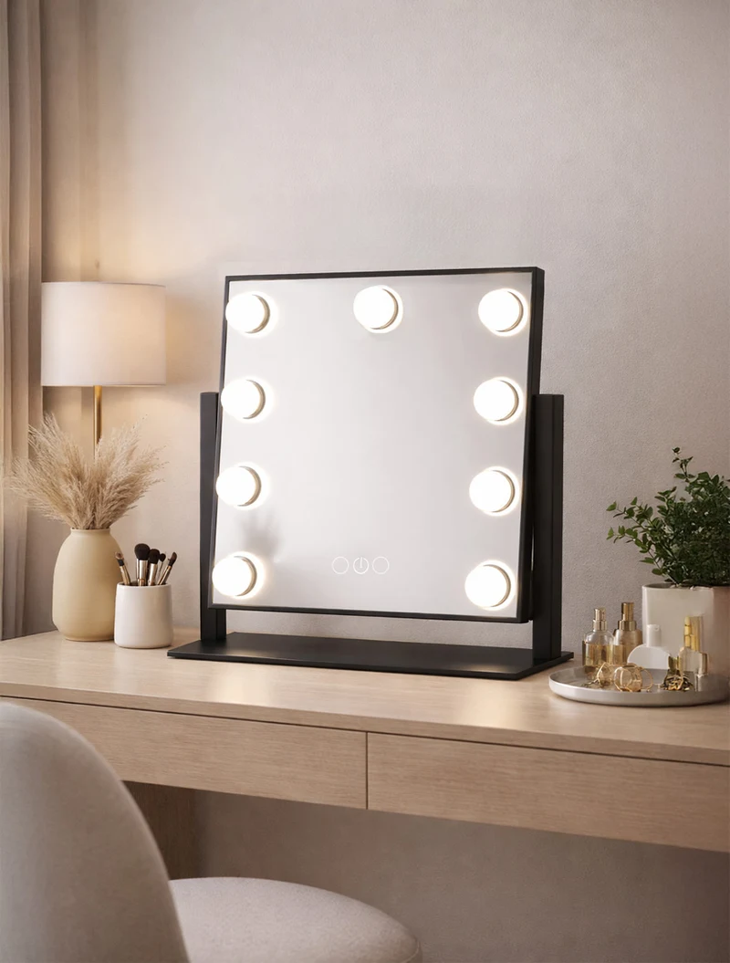Oglindă de masă LED 25*37cm 9x1W neagră LuminaLED 2