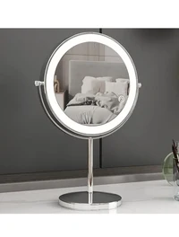 Oglindă cosmetică LED D20cm dublă, touch, USB 2