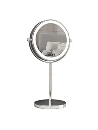 Oglindă cosmetică LED D20cm dublă, touch, USB