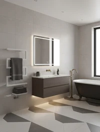 Электрическая сушилка для полотенец 0,5*0,8 м 60 Вт, белая сталь, KJ-230 Lled 2