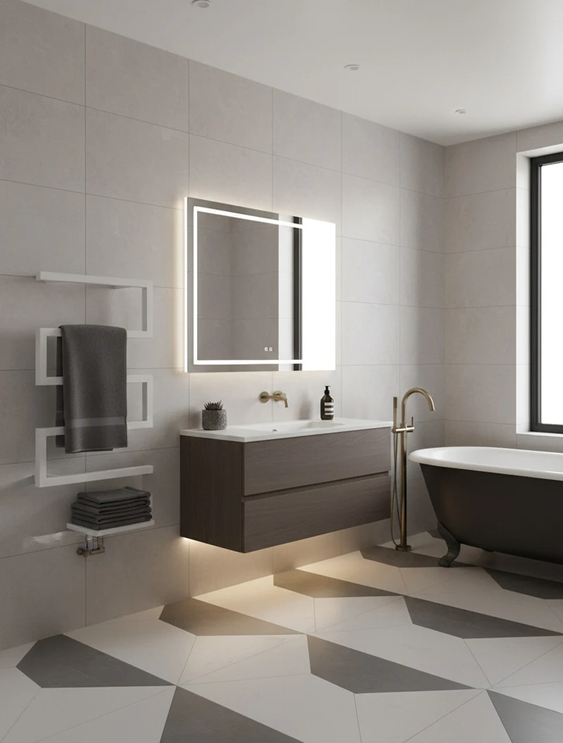 Электрическая сушилка для полотенец 0,5*0,8 м 60 Вт, белая сталь, KJ-230 Lled 2