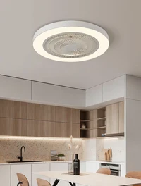 Светодиодный потолочный светильник с вентилятором BLANCA 45W Dim. 3000-6500K D480xH150 белый+ белый опал с ДУ Luminaled 2