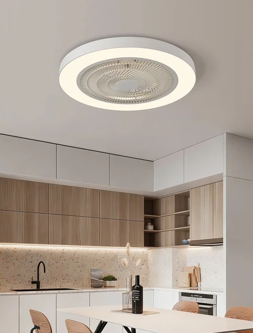 Светодиодный потолочный светильник с вентилятором BLANCA 45W Dim. 3000-6500K D480xH150 белый+ белый опал с ДУ Luminaled