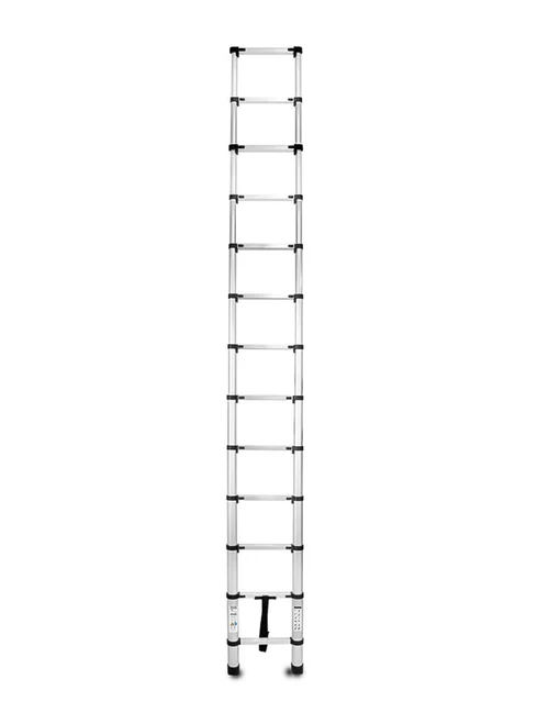 Лестница телескопическая алюминиевая 13 ступеней / макс.125кг / 3,8м