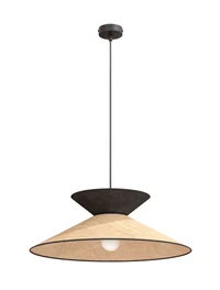 Suspensie SOFTA 1XE27 negru+ratan EMIBIG