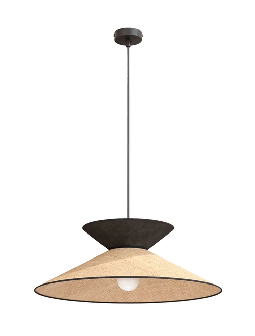 Suspensie SOFTA 1XE27 negru+ratan EMIBIG