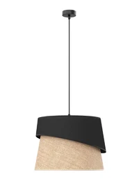 Suspensie CANVA 1XE27 negru+ratan EMIBIG