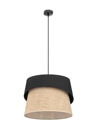 Suspensie CANVA 1XE27 negru+ratan EMIBIG 2