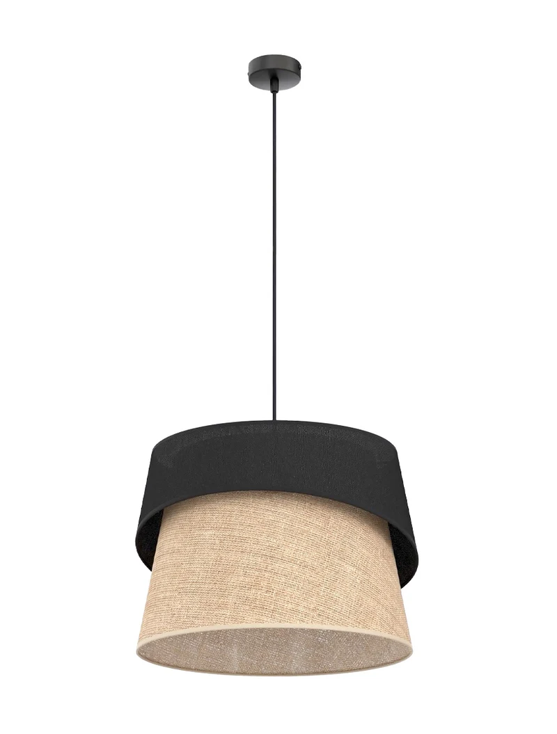 Suspensie CANVA 1XE27 negru+ratan EMIBIG 2