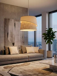 Suspensia CANVA 1XE27 mokka+ratan EMIBIG 3