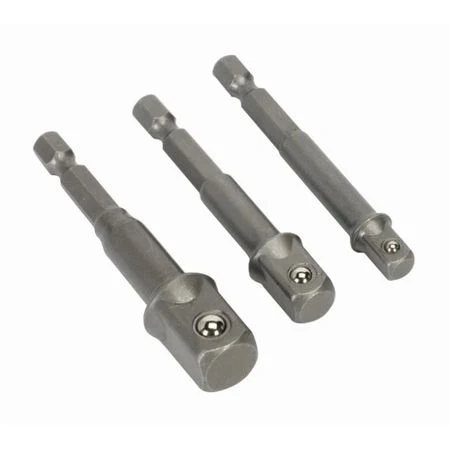 Комплект переходников (3 шт.): шестигранник 1/4" на 1/4", 3/8", 1/2""RD".