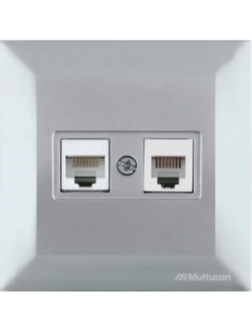 * Priză computer+telefon inox Mutlusan