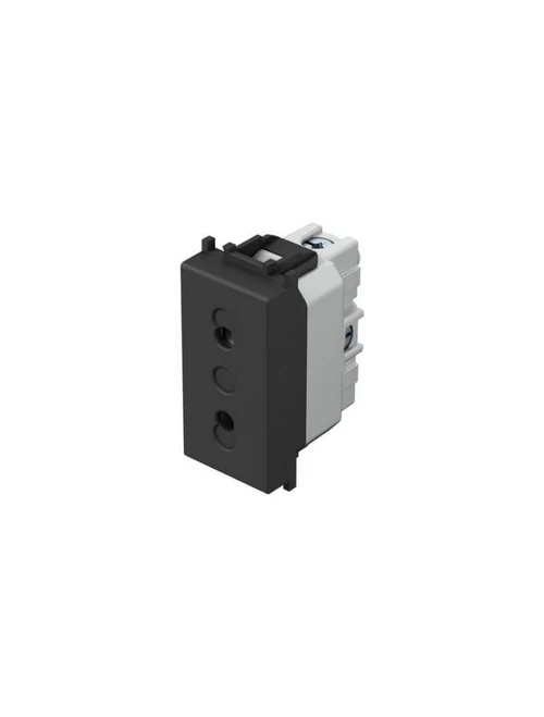 Розетка 1М 2P черный мат (VM20SB-B)